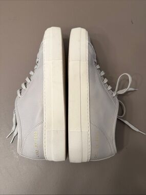 Woman by Common Projects Tournament Low Super Grey Leather Sneakers 37 US7